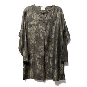 AMEN WARDY Italian Linen Popover Tunic Top L